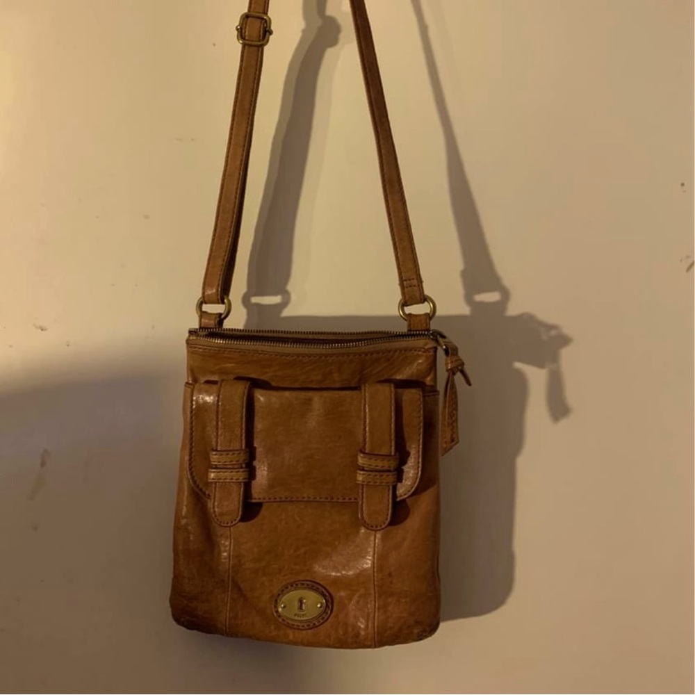 Fossil leather crossbody